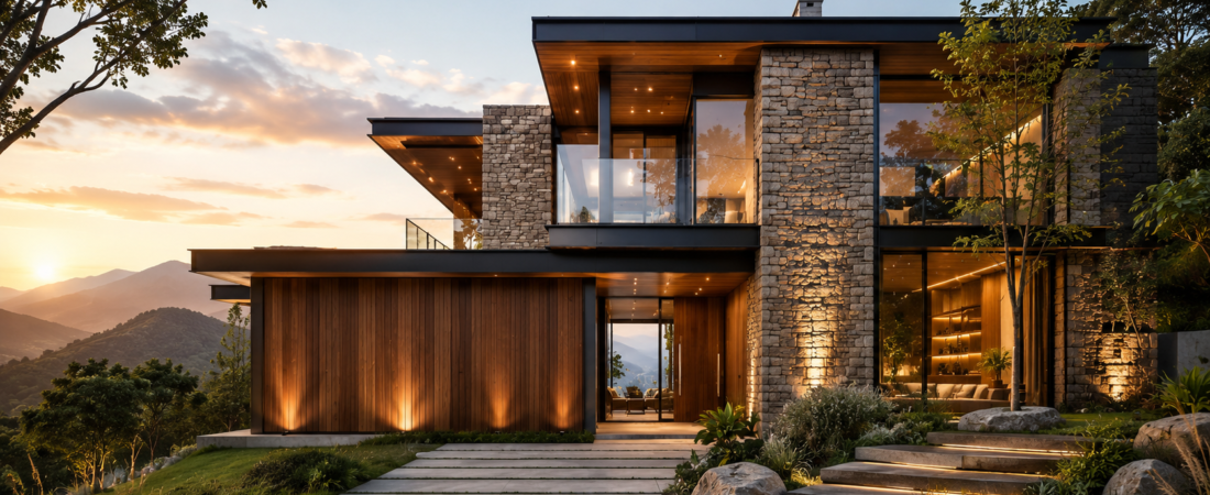 Como combinar madeira, pedra e vidro na fachada: 15 ideias para uma casa elegante e atemporal